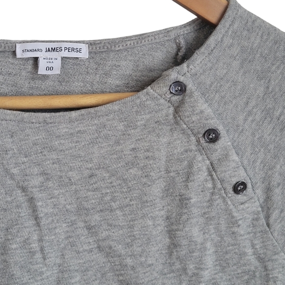 JAMES PERSE Heathered Gray Crop Top 00 - Picture 3 of 6